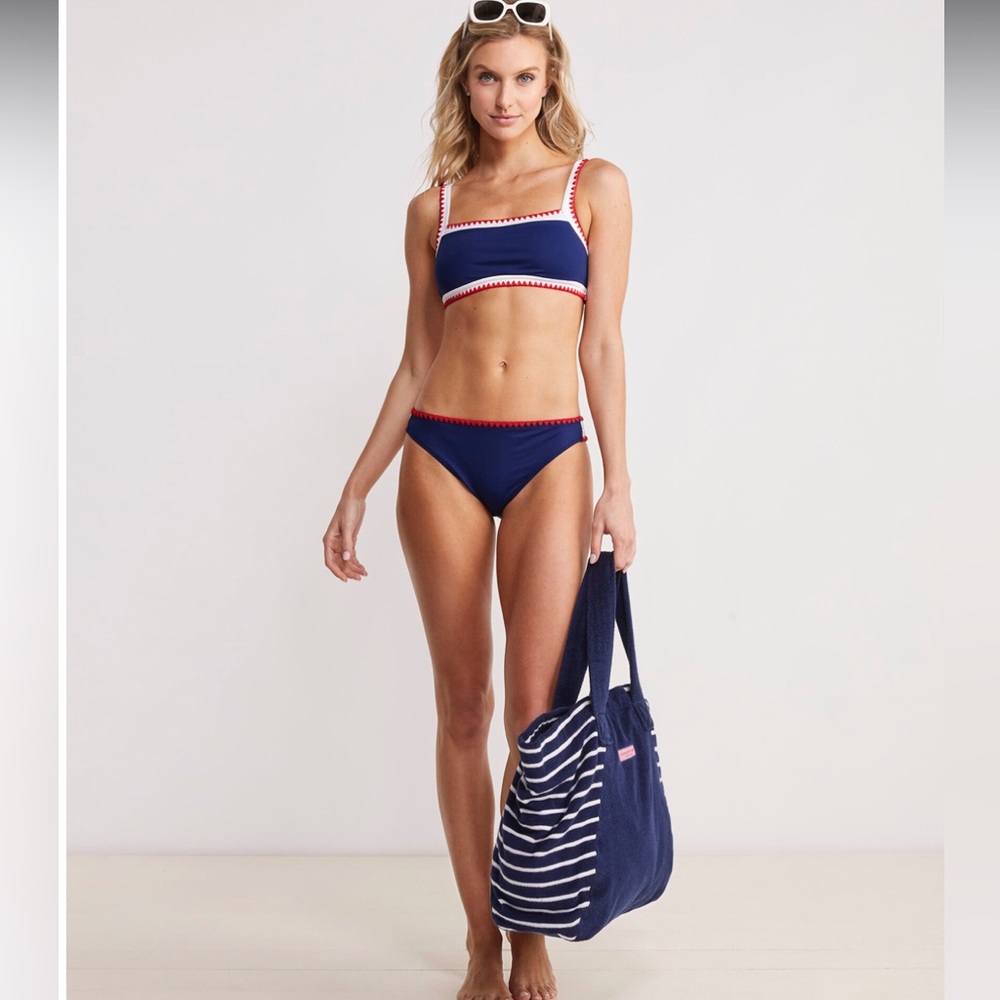 Vineyard Vines Color blocked Coverstitch Bikini Set size XXL - Picture 4 of 10
